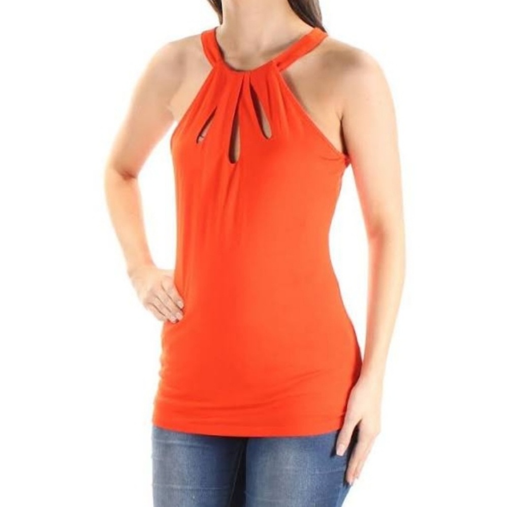 INC International Concepts orange sleeveless Sz PM